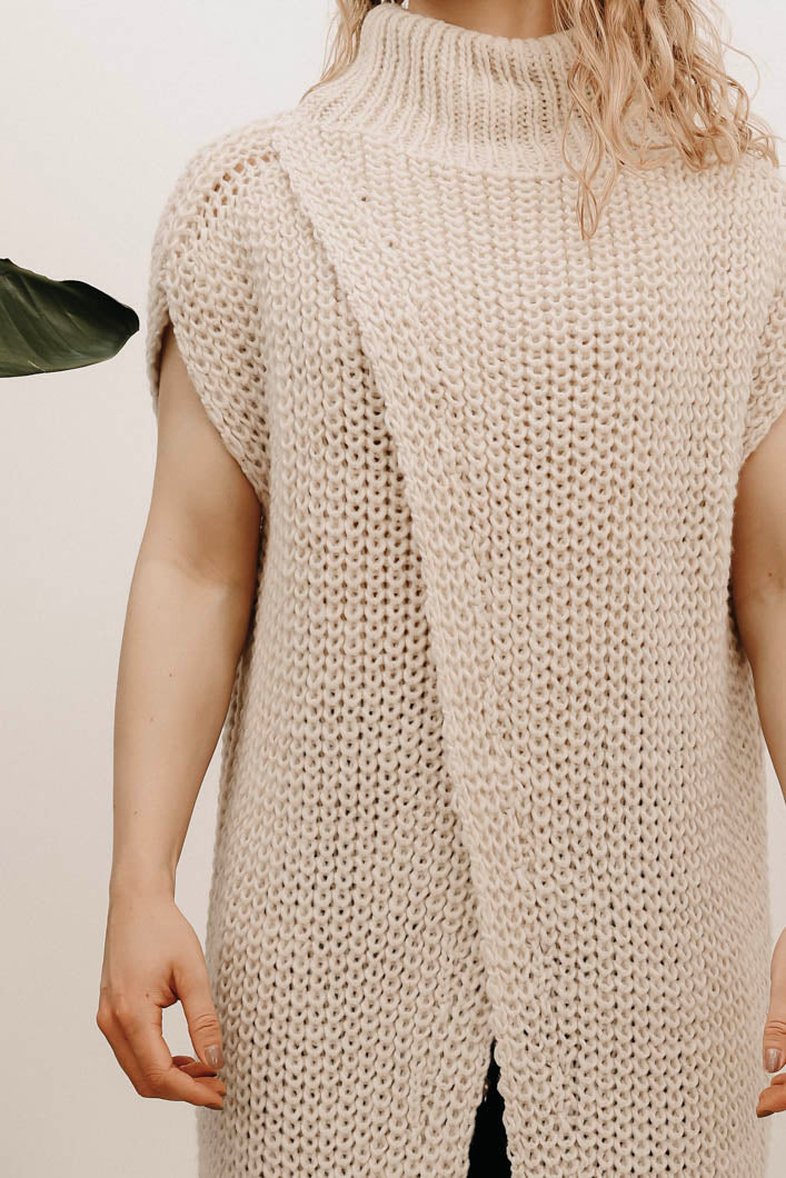 Mouwloze Jurk Sita beige