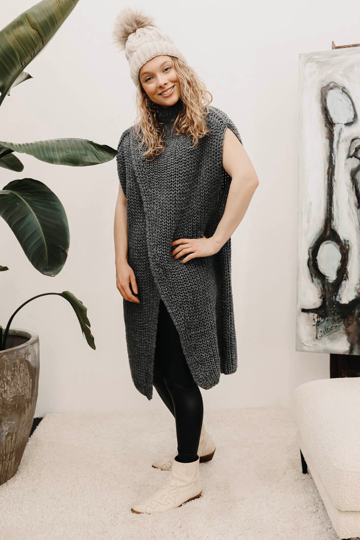 Mouwloze Jurk Sita Grijs